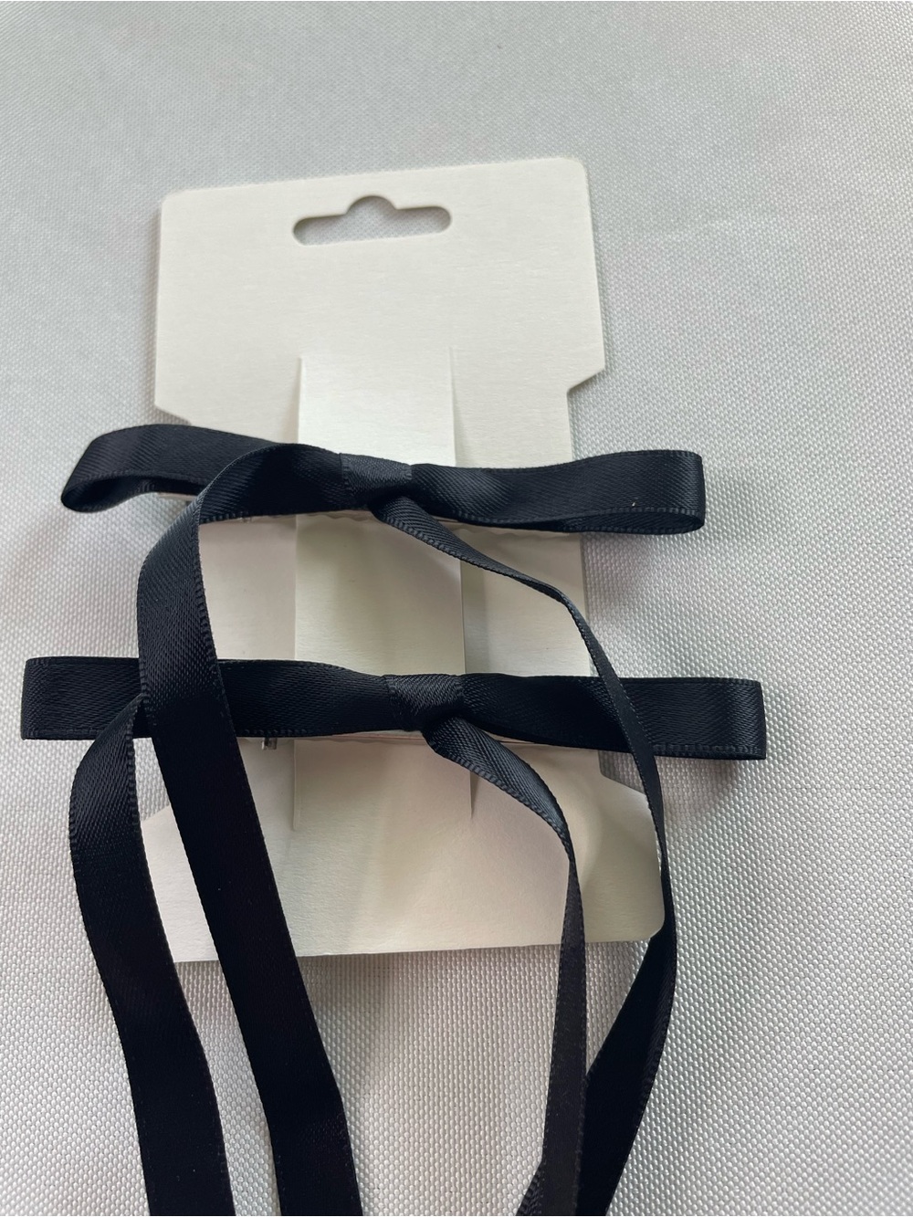 Black Satin Ribbon Hair Bow Set - Unbranded